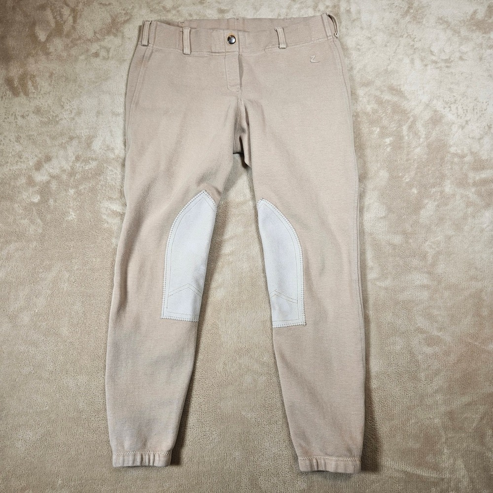 Horze Grand Prix Extended Knee Patch Breeches Womens 28 Tan Riding Pants